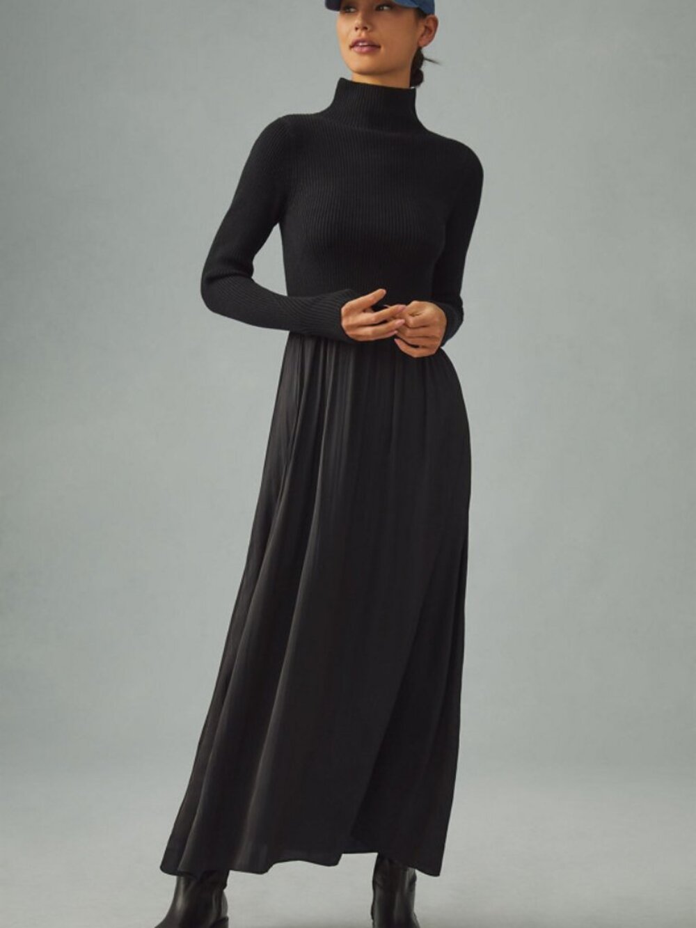 Anthropologie Twofer Maxi Dress Black Size Large